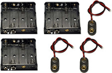 3 Pcs 4 X 1.5V 6V AA Battery Holder Leads with 3 Pcs 9V I Type Snap Connector
