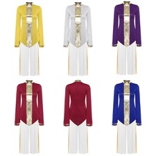 Womens Outfits Worship Costume Patchwork Set Party Dance Competition Praise Hem