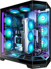 PC Case, Vertical GPU Mounting Design, Pre-Installed 5 PWM ARGB Fans, 360MM RAD