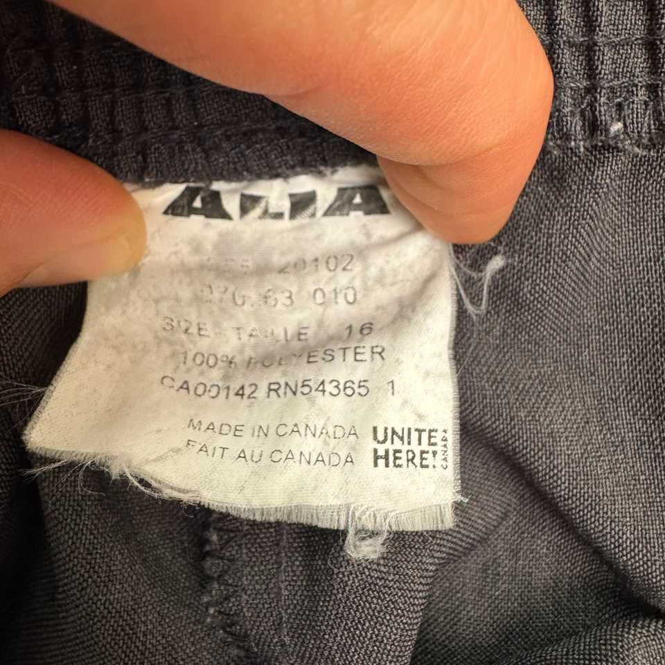 Pantalones de vestir Alia vintage años 90 pierna ancha cintura elástica para mujer 16 gris oscuro Foto 4 de 4