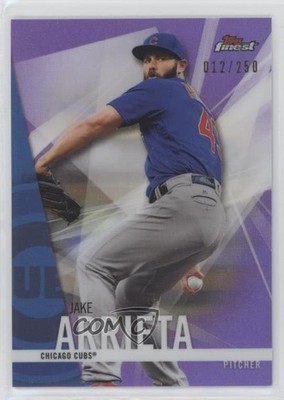 2017 Topps Finest Purple Refractor 12/250 Jake Arrieta #48 6ns