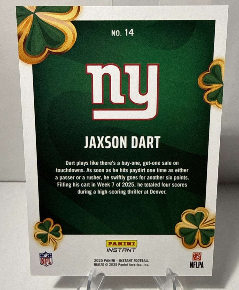 2025 Panini Instant Football Jaxson Dart #14 Lucky Clover | eBay