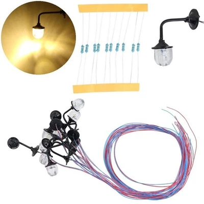 KOKOLOGGO Wandlampen H0 0 Straßenlampen LED Lampe Leuchte Laterne für Häuser 10 Stück S860