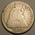1887 Seated Liberty Dime 90% Silver FR-AG  "As Pictured - Not Cleaned"