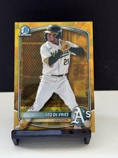 Leo De Vries 2025 Bowman Draft Sapphire Gold Refractor /50 #BDC-87 – Athletics