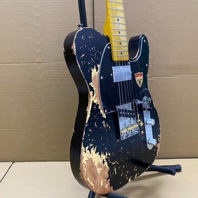 Electric Guitar Maple Fingerboard Black Alder Body Chrome hardware Factory made