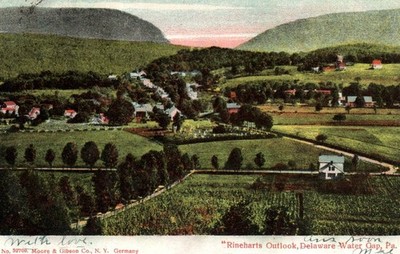 RINEHART'S OUTLOOK In DELAWARE WATER GAP, PA On Vintage 1909 Postcard