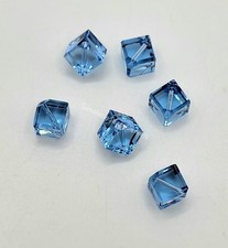6pc Swarovski Crystal Aquamarine Diagonal Cube 5600 Beads; 2 Sizes: 6mm or 8mm