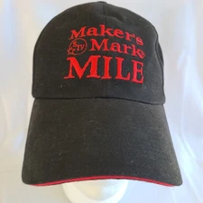 Maker's Mark Mile Hat Black Red Strapback Thoroughbreds Redheads Embroidered Cap