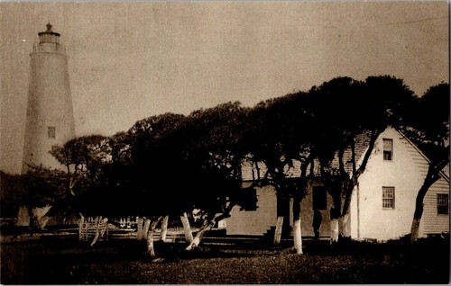 Ocracoke Lighthouse Silver Lake North Carolina OBX ©Leib Postcard PC127604 - Picture 2 of 4