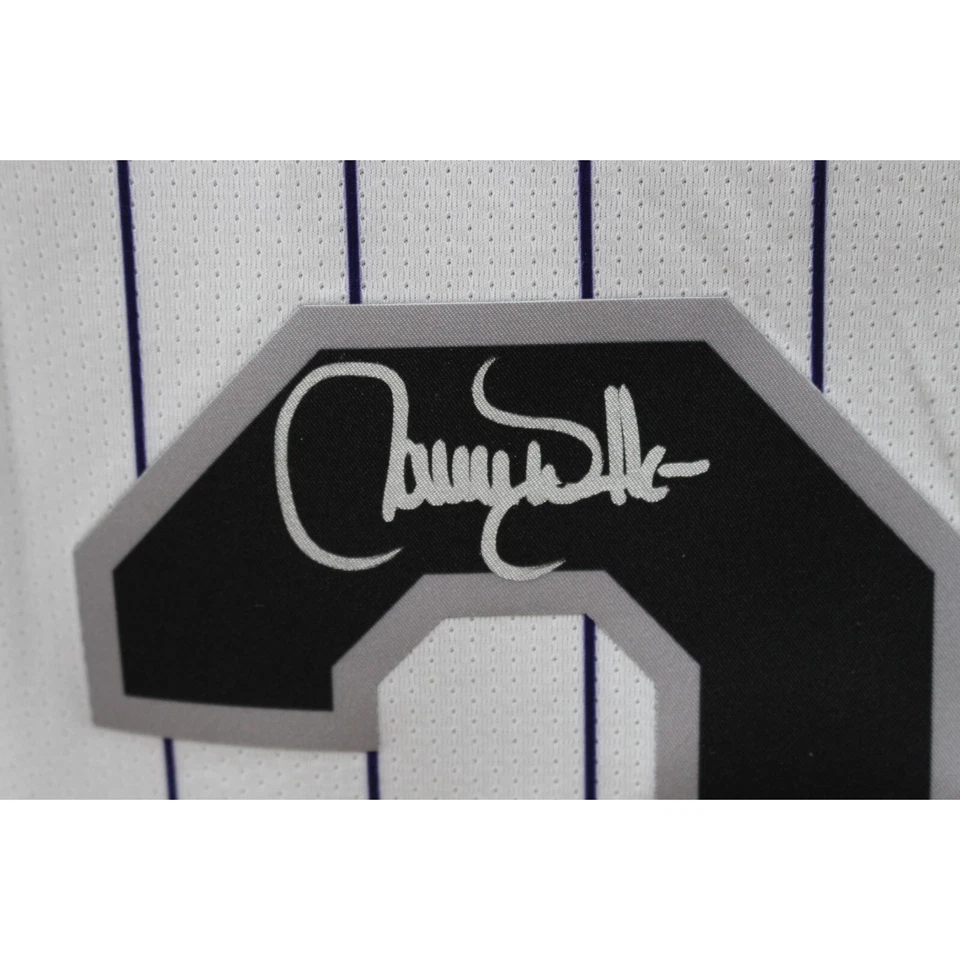 Larry Walker Autographed Colorado Rockies White Nike Jersey HOF TRI 47364 - Image 2 of 4