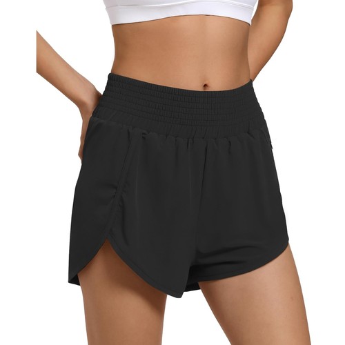 Women's High Waist Athletic Shorts Quick Dry Sporty Workout Running Shorts fo... - Picture 3 of 8