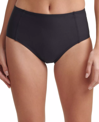 Dkny Womens Seamed High-Waist Swim Bikini Bottoms Black Size XS