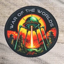 War of the Worlds 1950s Retro Sci-Fi Alien Patch - Iron-On Applique, B-Movies