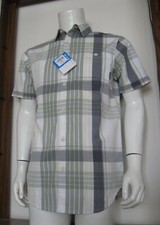 S Men Columbia Boulder Ridge Short Sleeve Button Shirt White Gray Plaid new NWT