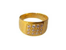 Certified Solid 22K/18K Yellow Fine Gold Carved Design Kids Ring Size-1