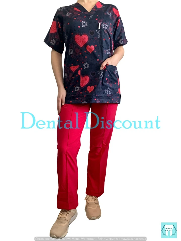 Women's medical set with short sleeves and a V-neck, made of the best materials! - Image 2 of 4