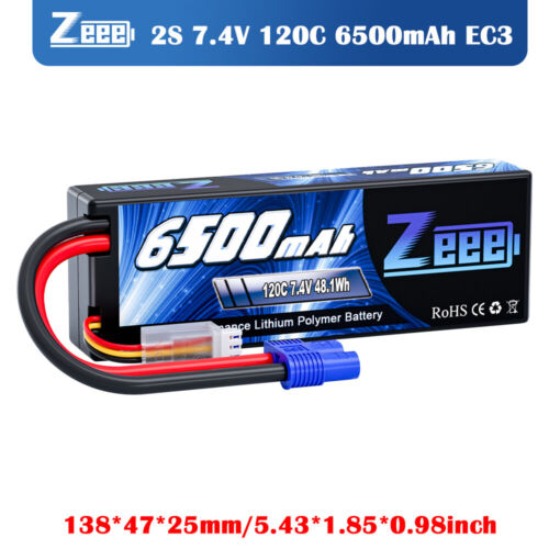 Batterie Zeee 2S Lipo batterie 6500mAh 7.4V 120C connecteur EC3 pour voiture RC drone bateau - Photo 1/7