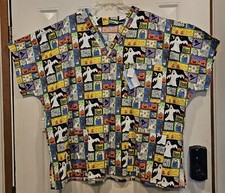 Happy Halloween Scrub Top X-Large Butterick B4946 Homemade NEW 