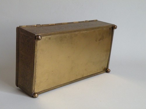 Große SCHATULLE Zigarren Messing Blech Kugelfüßchen Orientmotiv ART DECO - Bild 6 von 9