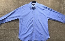 Tommy Hilfiger Shirt Mens XL Blue Button Down Long Sleeve - 80s 2-ply Excellent 