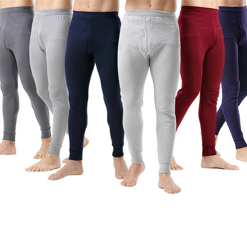 Hombres Térmico Largo Johns Pantalón Cálido Ropa Interior Algodón Parte Inferior Capa Base Suave Acogedor - Imagen 2 de 17