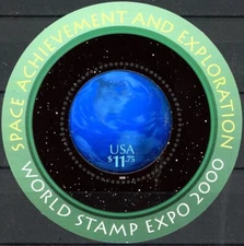 SPACE ACHIEVEMENT MNH Circular Souvenir Sheet with Hologram Scott's 3412 CRISP