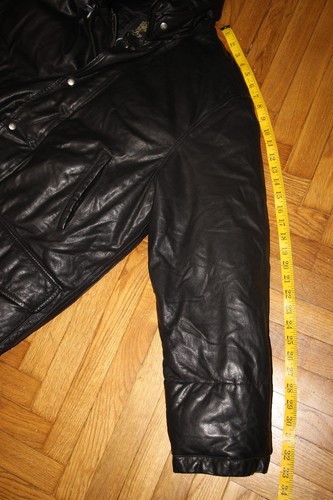 FAY Mens Down leather Black Jacket Size M - Picture 10 of 11