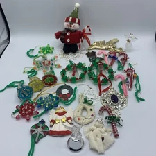Christmas Ornament And Decoration Various Items Handmade Lot Vintage Xmas Tree