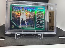 18/19 Panini Prizm Get Hyped Green Giannis Antetokounmpo BGS 9.5 So Gem Mint