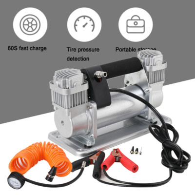 12V Kompressor Metall Zweizylinder Luftpumpe für Offroad Autos Luftkompressor