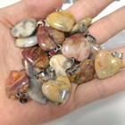 Natural crazy agate stone heart pendants stone bead for jewelry making 30pcs