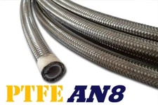 AN8 Car Racing Stainless Steel Braided Teflon PTFE Fuel E85 Ethanol  Hose 20ft
