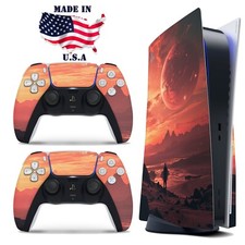 PS5 Disc Version Console  Controller Vinyl Skin Decal Wrap Desert Red Planet