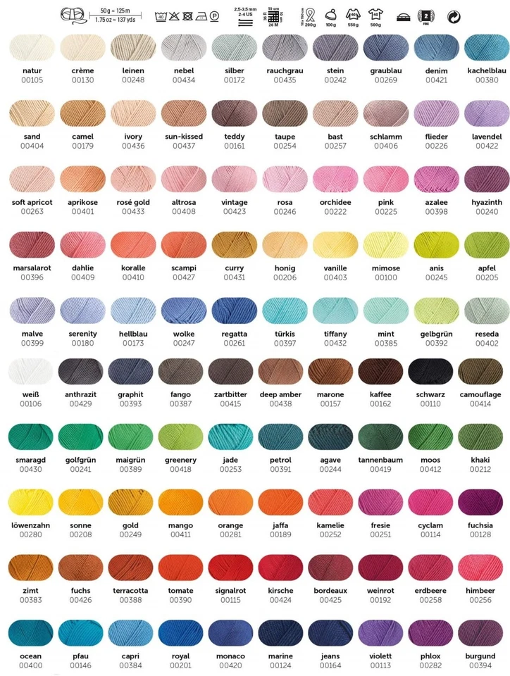 Schachenmayr Catania Wolle Garn Baumwolle 50g mercerisiert gasiert gekämmt - Bild 2 von 4