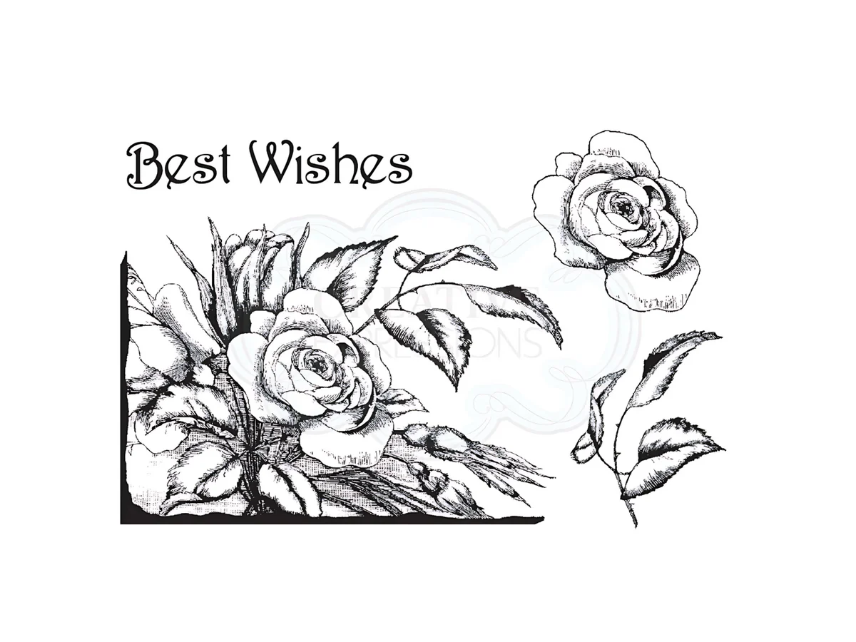 Woodware Singles Rose Corner Clear Stamps