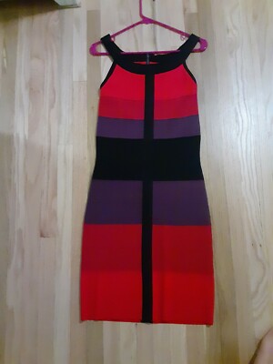 jax red dress Women's Jax Red/purple/black Striped Dress Size XS/S