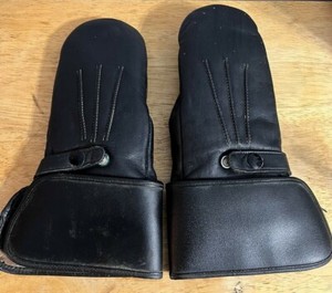 Harley Davidson Vtg 1950s Steerhide Leather Gauntlet Mittens Gloves Yellow Label