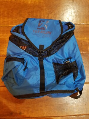 Ariel Backpack Blue Nylon Mesh Adjustable Sports Swimming Biking Bag ...