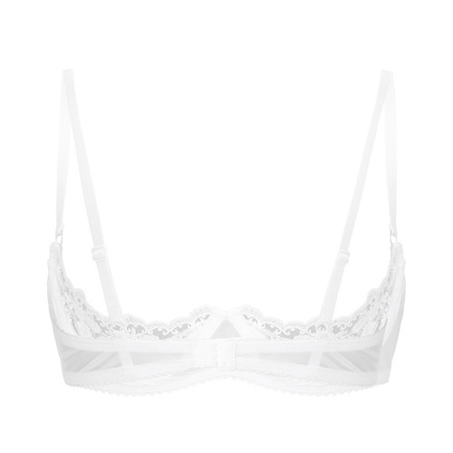 ~Women Open Nipple Bra Sexy Underwire Sheer Lace Unlined Push Up Cupless Shelf - Picture 17 of 152