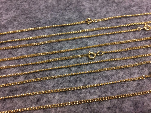 Thin 2mm Gold Plated Curb Link Chain Necklace 16" 17" 18" 20" 24" NEW