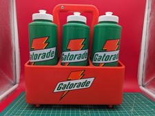 Lot de 6 bouteilles à presser vertes Gatorade NHLPA vintage années 1990 + support rouge - NOS