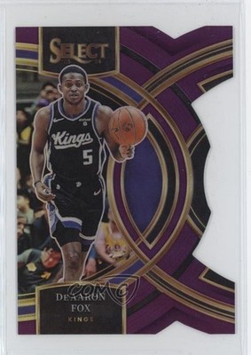2023-24 Panini Select Premier Level Purple Prizm Die-Cut 47/99 De'Aaron Fox 04fu