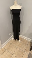 Black Asymmetrical Strapless Dress