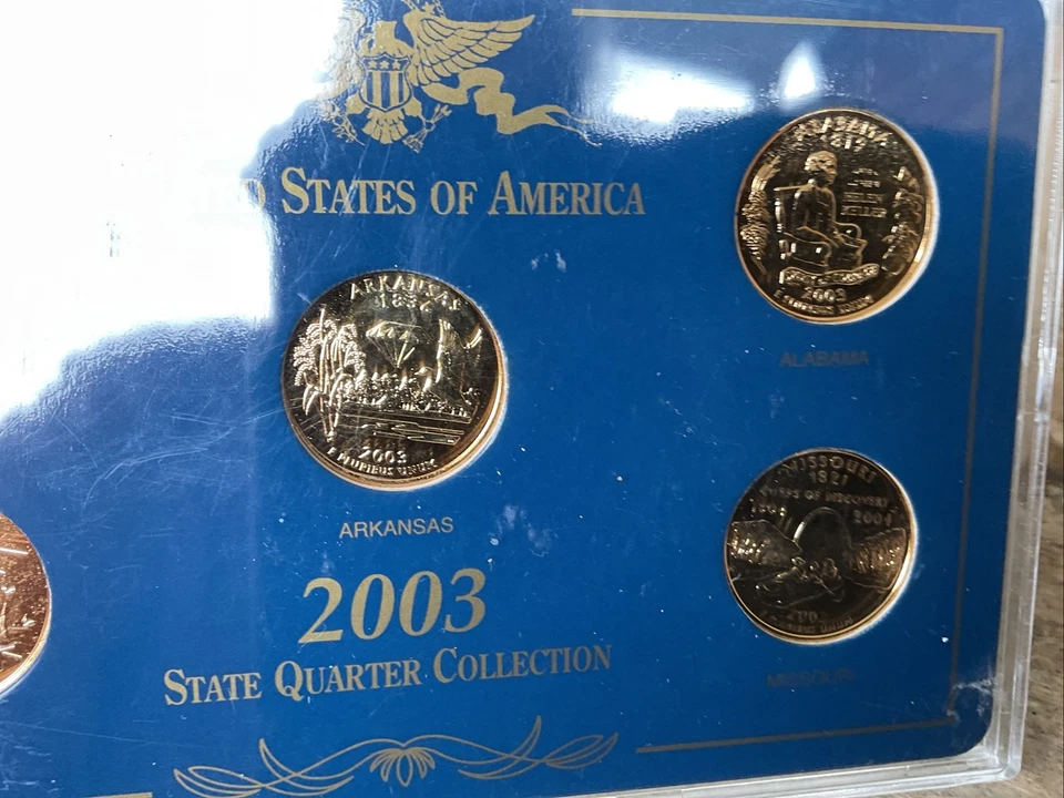 "24 KT Gold Plated" 2003 United States 🪙 State Quarter Collection | Set of 5 P - Image 3 of 4