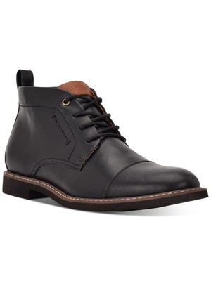 TOMMY HILFIGER Mens Black Comfort Gibby Cap Toe Block Heel Chukka Boots 11.5