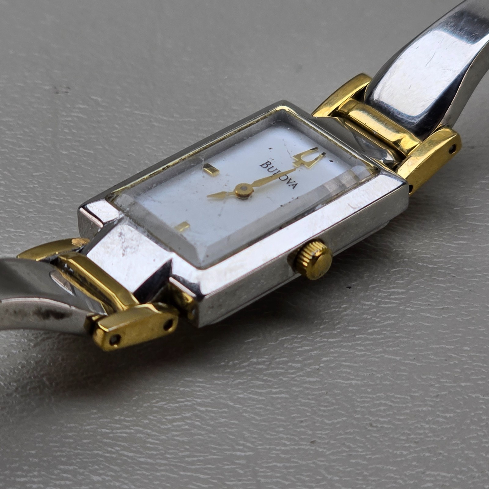 Bulova Quartz Watch Rectangular Two Tone Stainles… - image 4