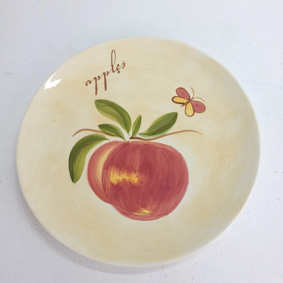 Platos de ensalada Pier 1 Provenza esmaltada loza pera manzana naranja frambuesa Foto 3 de 4