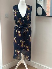 Oasis Navy Floral Wrap Dress – Size 10 (BNWT)