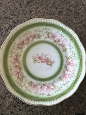 8  Z.S.& CO. BAVARIA ORLEANS PINK GREEN AND GOLD  Scalloped Edge
